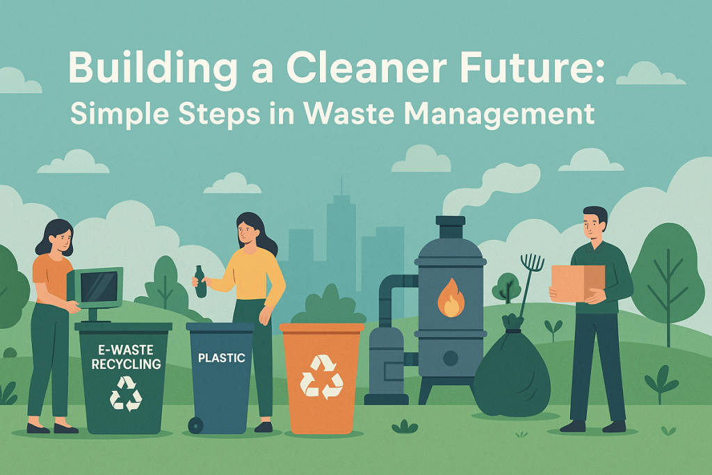 E-Waste Recycling, Plastic Waste Management, Bio-mining, Community Engagement, Plasma Pyrolysis, Sustainable Packaging Solutions, Decentralized Solid Waste Management