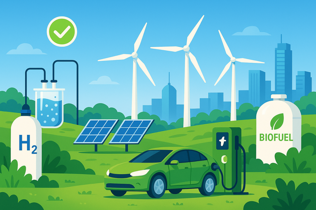 Green Hydrogen, Carbon Neutrality, Electric Mobility, Renewable Energy Integration, Energy Efficiency Technologies, Sustainable Biofuels